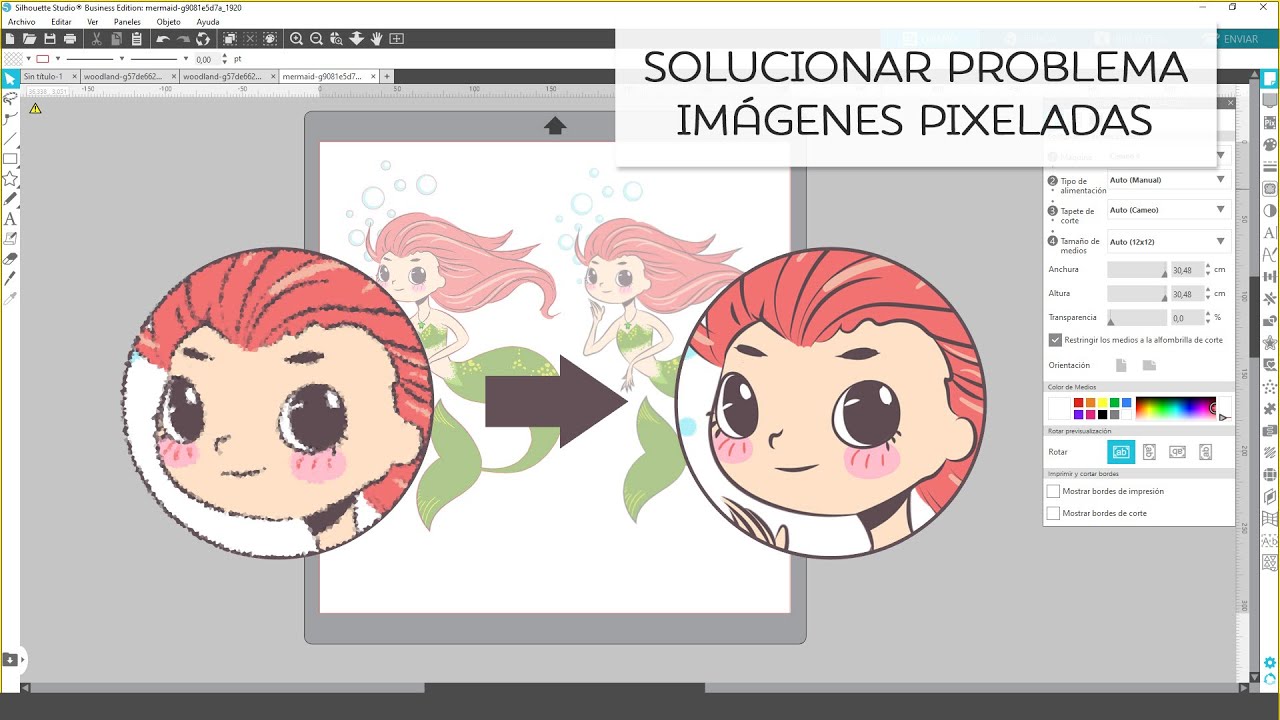 Solución imágenes pixeladas en Silhouette Studio