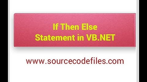 If Else condition in VB.NET .