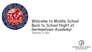 Middle School Back to School Night Welcome 2020