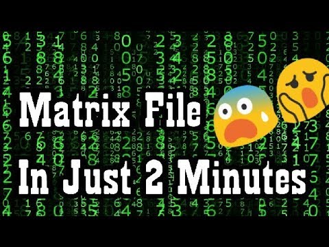 Matrix File Using NotePad