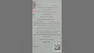 PPU UG Regular Sem-1 PYQ 2023 (MJC1: Major Core Course) Accounting #ppu#ugsem1#pyq#ug#exam#ppuexam