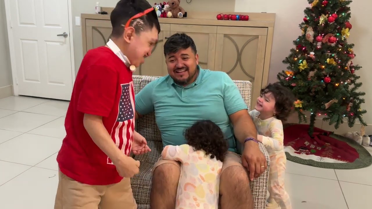 Jesse and daddy try to make a video about the night before. 