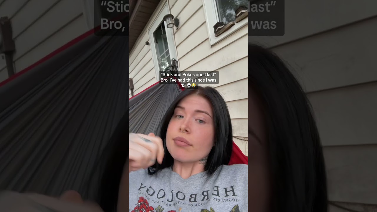 This stick and poke tattoo has been holding on for 11 years 😂🤯🤪 