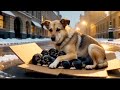A mother dog and her tiny puppy were struggling/in the rain/rescue animals stories