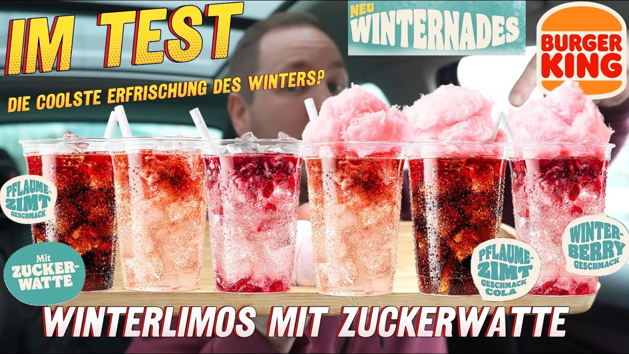 Burger King: „Winternades“ Pflaume-Zimt & Winterberry mit Zuckerwatte im Test / Das Wintergetränk?