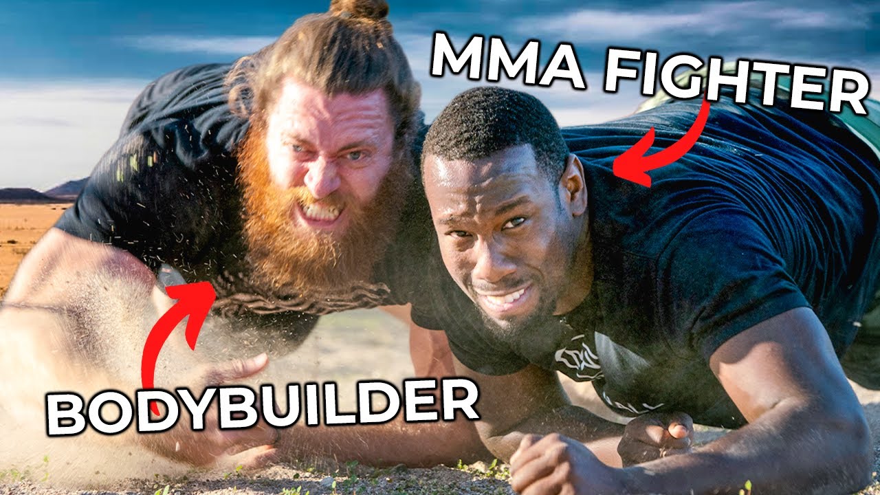 ⁣SURVIVAL Fitness Challenge: Bodybuilder or MMA Fighter?