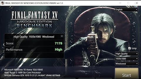 FINAL FANTASY XV WINDOWS EDITION  Benchmark on GTX 1070 Ti Zotac Mini & AMD Ryzen 5 1600 (16GB 2666)