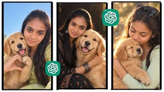 Girl With Cute Puppy AI Photo Editing 🐶 | chat gpt AI Trending Photo Editing Prompt 🔥 screenshot 2