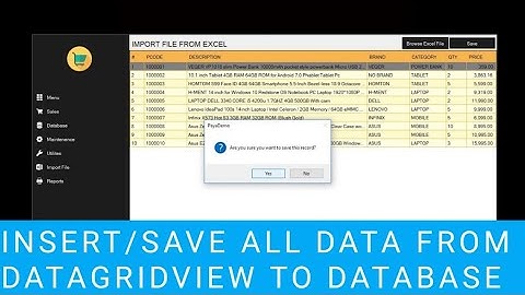 Save/Insert Data From DataGridView To Database Using VB.Net