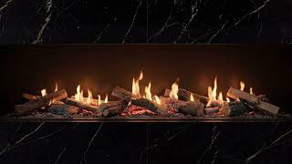 Modern Fireplace Ambience for TV | Nero Marquina Marble Fireplace | 8 Hours