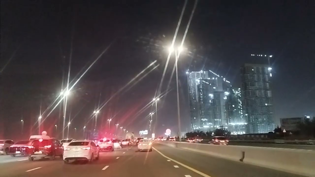 Dubai night looking nice #trave#dubaiAl ain road#lovely 