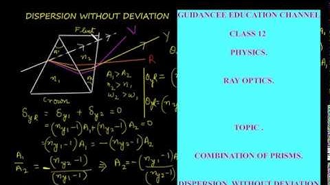 Dispersion Without Deviation||Combination Of Prisms||Ray Optics||Class 12 Physics||Video 24