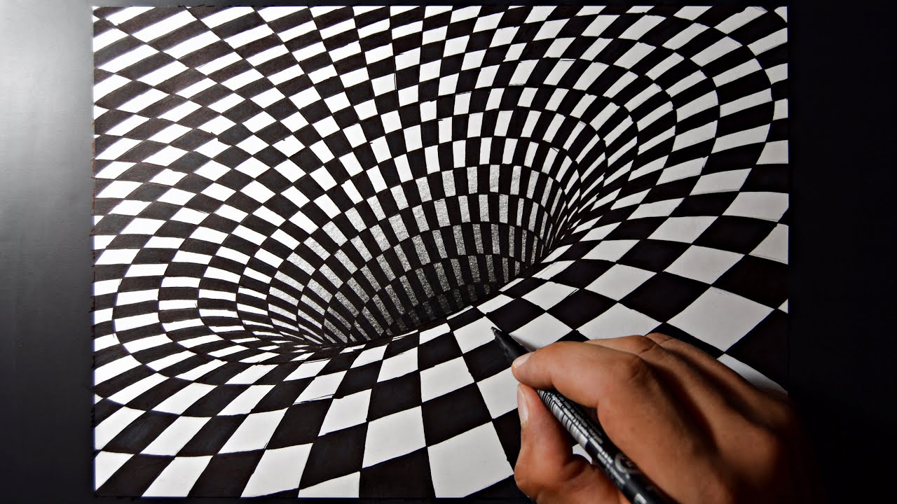 3D Hole Drawing On Paper YouTube