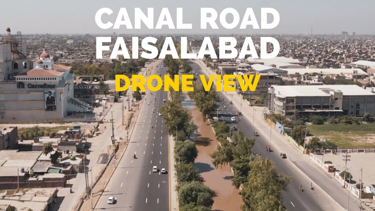 Canal Road Faisalabad Aerial View. YouTube