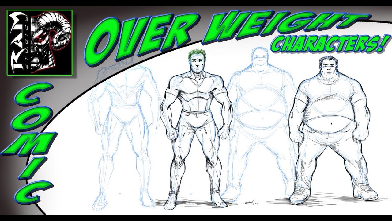 How To Draw Overweight People Comic Book Style - Narrated - YouTube