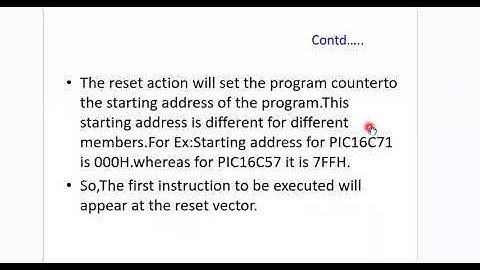 PIC 16CXX family - memory organisation , Reset circuits and Oscillator modes