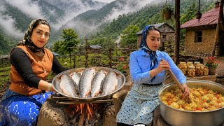 IRAN Village Cooking:Trout Feast ,Tomato Pilaf & Traditional Date Dessert Without an Oven!🐟🔥 screenshot 5