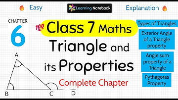 Class 7 maths Triangle and its Properties | Class 7 maths chapter 6 triangle and its properties