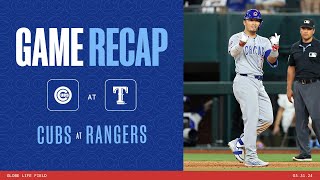 Game Highlights: Late-Inning Bats Push Cubs to 9-5 Win Over Rangers at Globe Life Field | 3\/31\/24