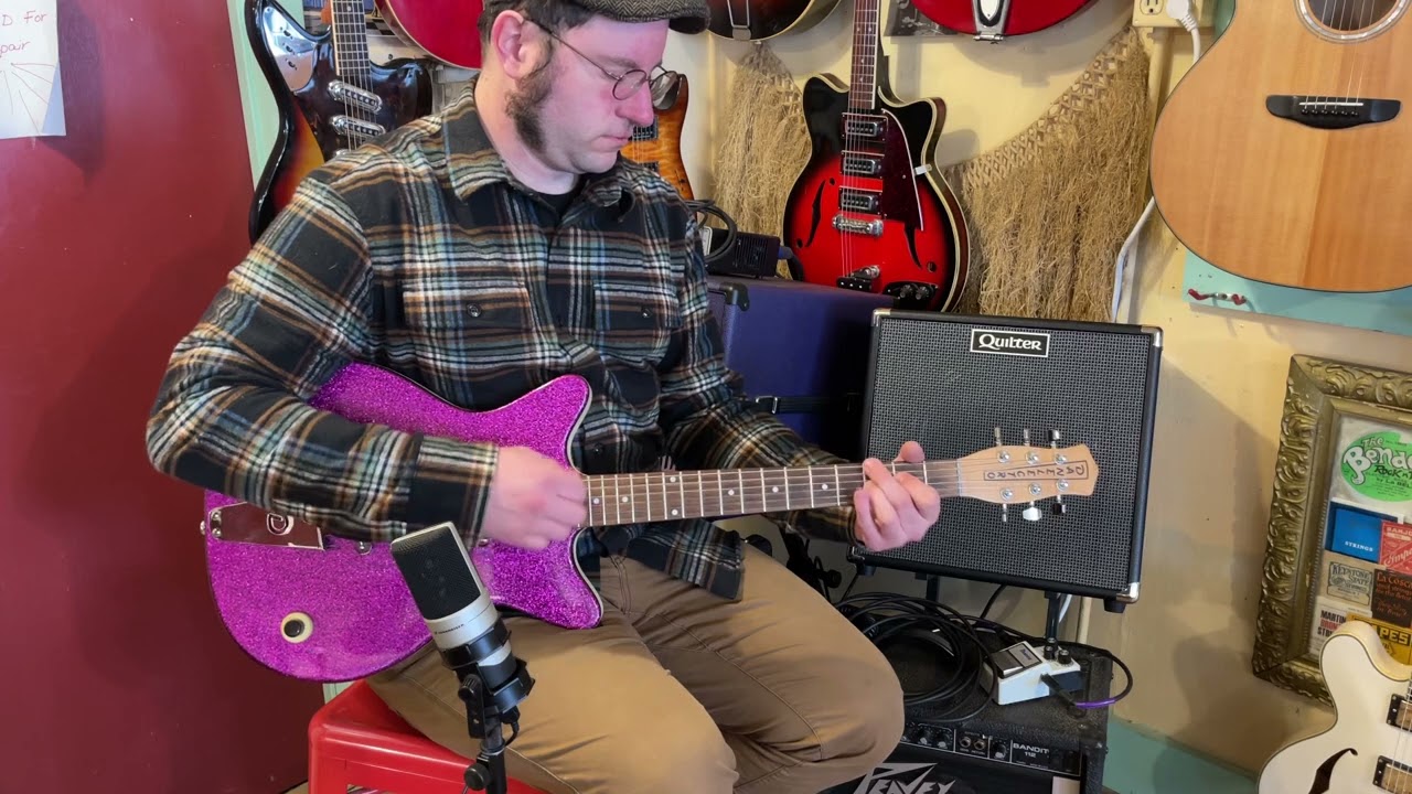 2000s Danelectro Convertible (Purple Sparkle) Hybrid Electric Guitar