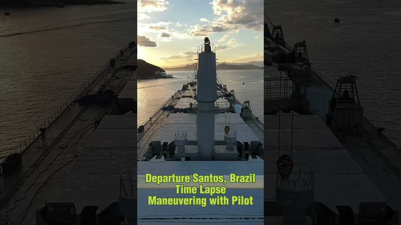 Santos Brazil. This is how the ship Maneuver || Time Lapse