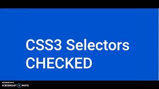 CSS3 Selectors checked