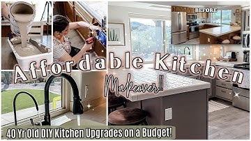 DIY KITCHEN MAKEOVER on a BUDGET :: Transforming This 40 Yr Old Kitchen Without Gutting It!!