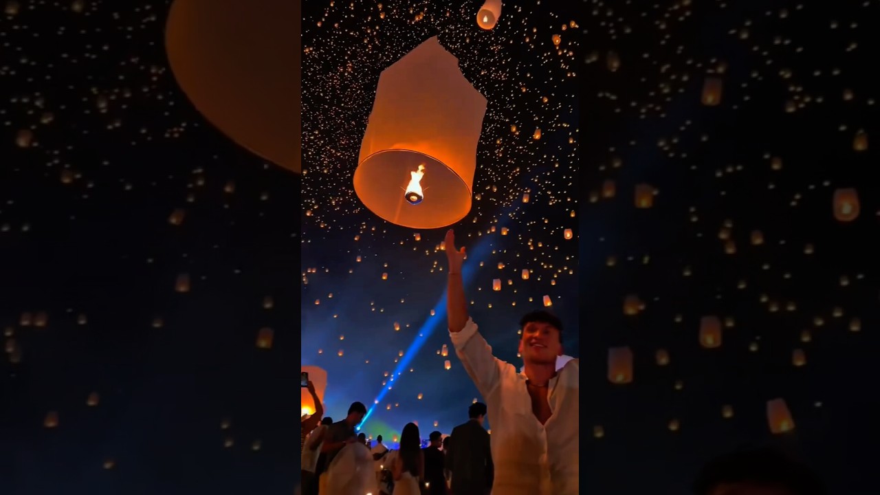 Essa é a Forma Certa de Soltar uma Lanterna Voadora🫶🏻