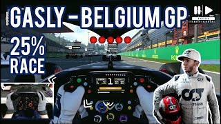 25% Race - Belgium Spa (Pierre Gasly Alpha Tauri)