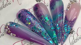 mermaid nail acrylic inspired