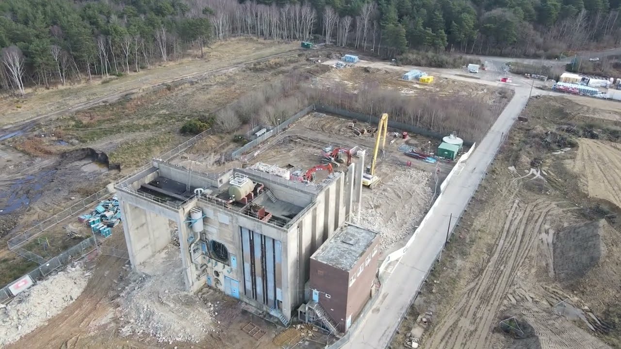 DJI Mavic Air 2 -  Before and during the Demolition of NGTE Pyestock Anechoic Chamber by drone.