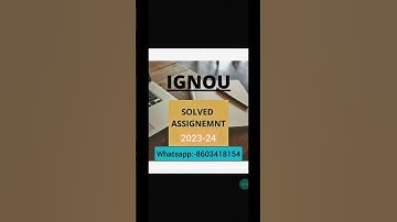 ignou solved assignment Available 2023-24 WhatsApp:- 8603418154. In English & Hindi