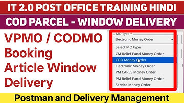 COD Article Window Delivery | Book VPMO | CDMO booking in it 2.0 post office | #VpmoBooking #CODMO