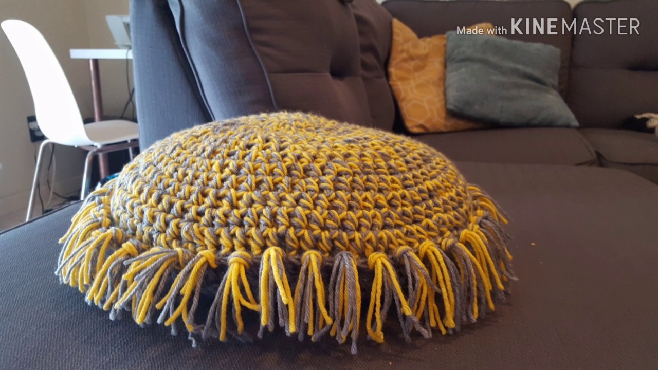 CROCHET Round Fringe Throw Pillow YouTube