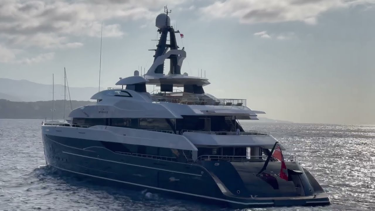 MICHAEL JORDAN luxury Superyacht M'BRACE leaving Monaco 2023 