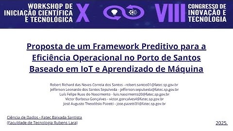 Artigo 36: PROPOSTA DE UM FRAMEWORK PREDITIVO PARA A EFICIÊNCIA OPERACIONAL NO PORTO DE SANTOS