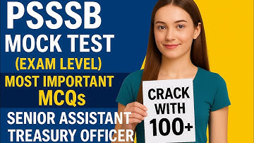 Mock Test PSSSB Senior Assistant, Treasury Officer, Naib Tehsildar | Most Important and Expected MCQ