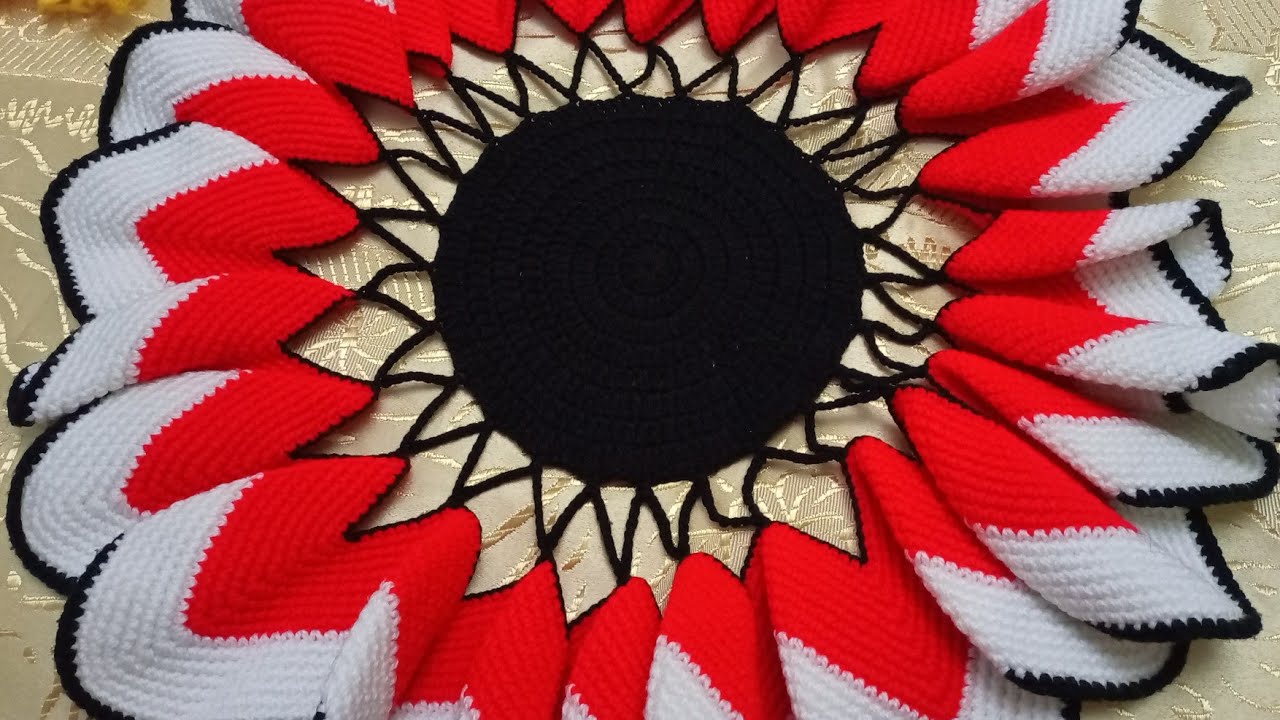 طريقة عمل مفرش كروشيه مدور