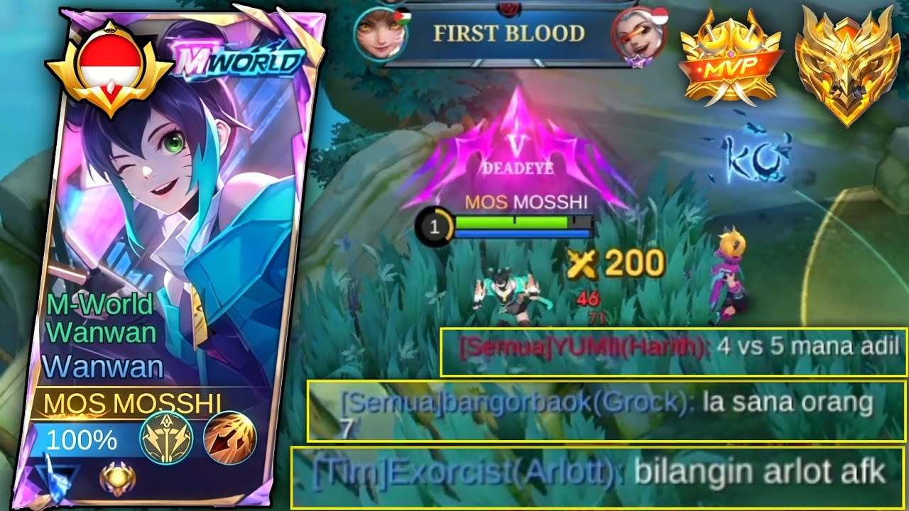 WANWAN SOLO RANK 1K MATCH!!!🔥😼 -1 GLORY AUTO LOCK HARITH!!! MUSUH PLAY VITAMIN WKWKWK Mobile Legends