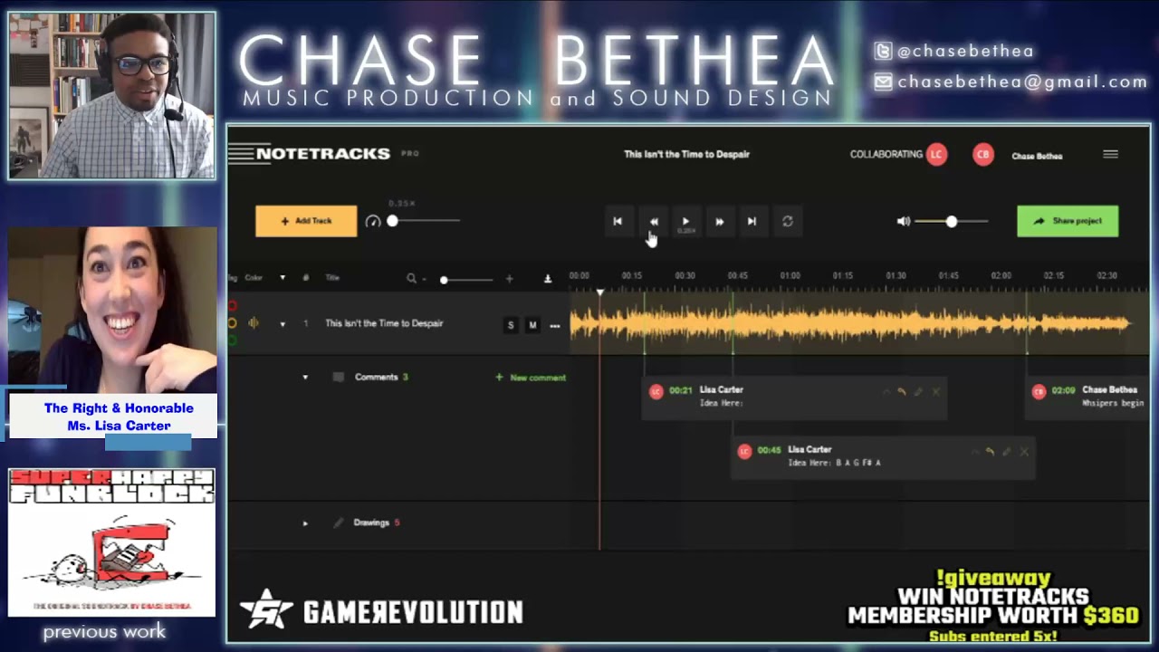 Using Notetracks Pro for Video Game Music Scoring | LIVE collaboration with Vocalist Ms. Lisa Carter