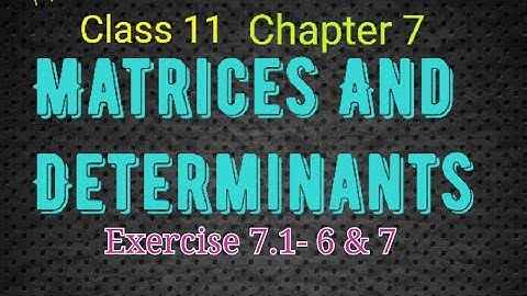 Class 11/Matrices And Determinants/Exercise 7.1-6&7/MathMagicTamil