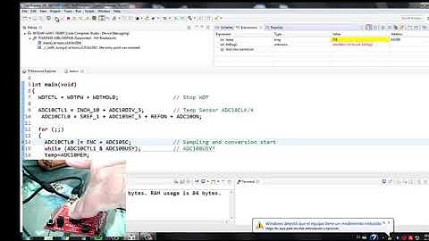LECCION 8 MSP430 : TEMPERATURA EN EL PUERTO UART CADA 10 SEGUNDOS