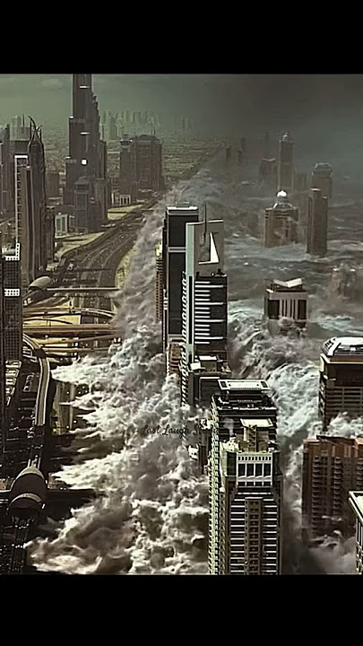 MEGA Tsunami wiped out City😨 #apocalypse #tsunami #dubai #shortsfeed