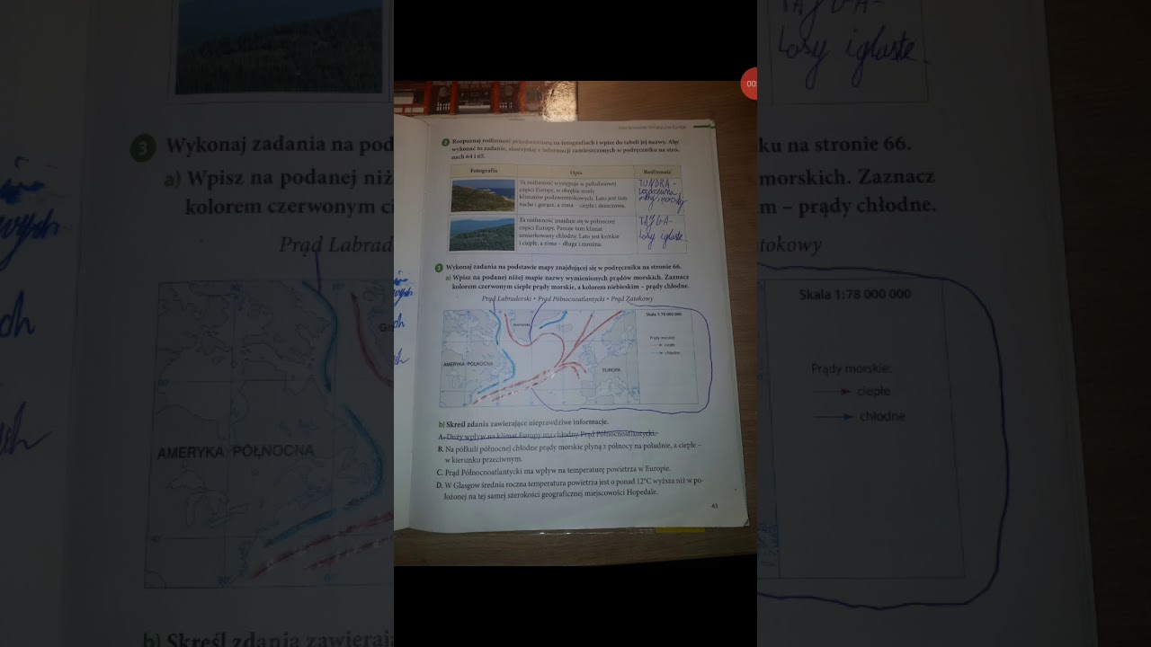strona 43 zadanie 2 i 3 zeszyt ćwiczeń do geografii dla klasy szóstej