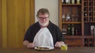 Gabe Newell eats more steak