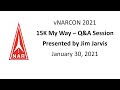 vNARCON 2021: 15K My Way Q&A Session. Presented by Jim Jarvis.