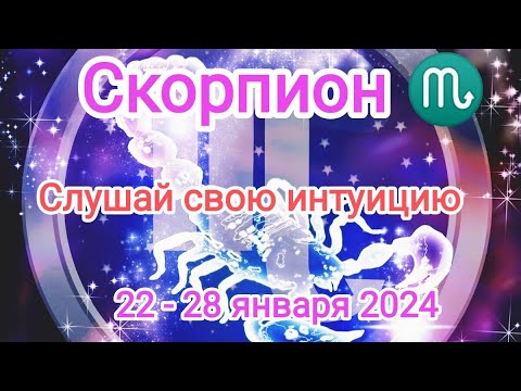 Скорпион 🦂 22 - 28 января 2024 года..Слушайте свой интуицию.