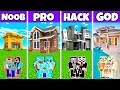 Minecraft Battle : Dream Family Mansion Build Challenge - Noob vs Pro vs Hacker vs God