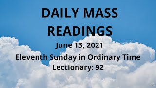 June 13, 2021, CATHOLIC DAILY MASS READINGS