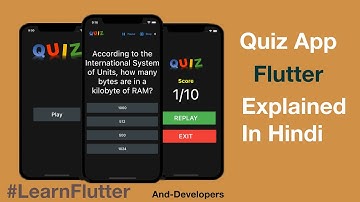 [AUDIO FIXED] How to make Quiz-taking App in #Flutter || Explained in #Hindi || And-Developers